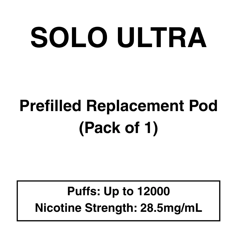 Solo Ultra – Replacement Pod – 28.5mg/ml Nicotine – 12000 Puffs