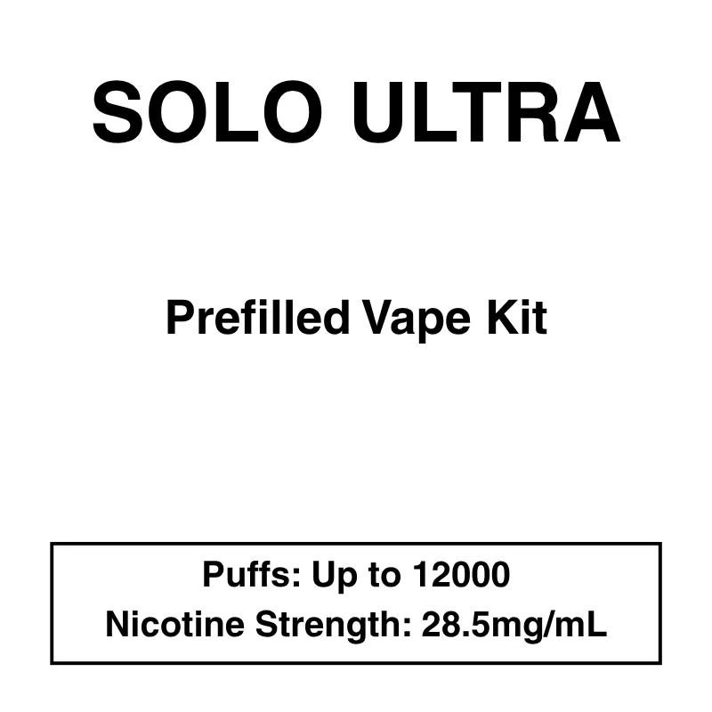 Solo Ultra – Vape Kit – 28.5mg/mL – 12000 Puffs