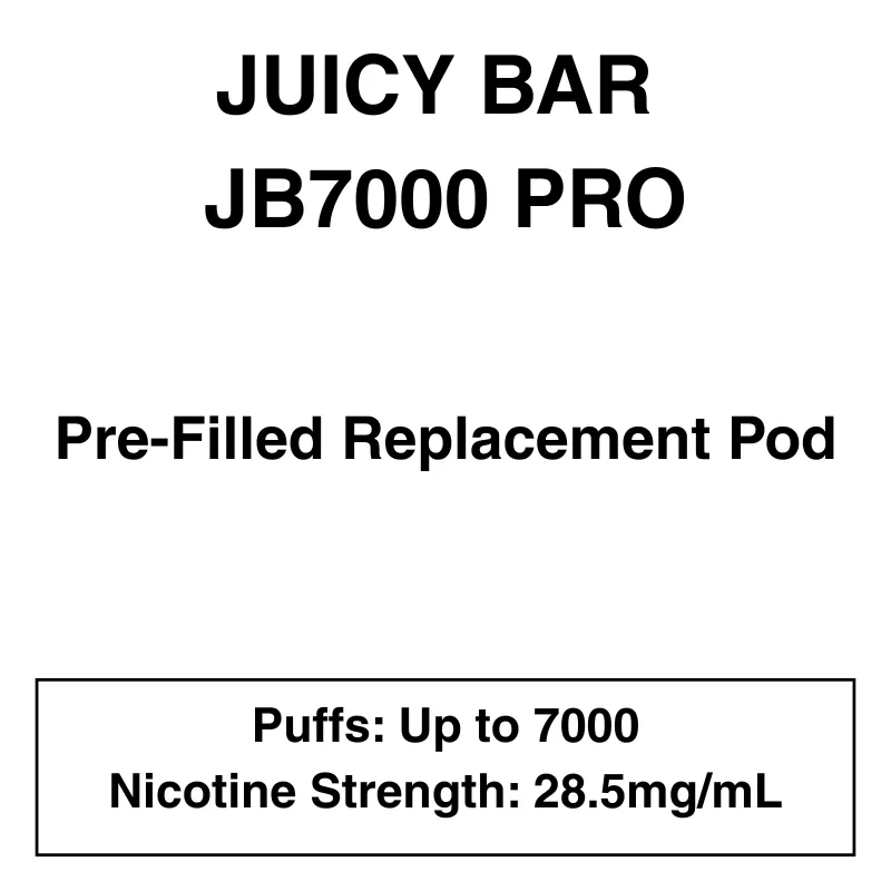 Juicy Bar JB7000 Pro – Prefilled Replacement Pod – 28.5mg/mL Nicotine – Up to 7000 Puffs – 1 Pod