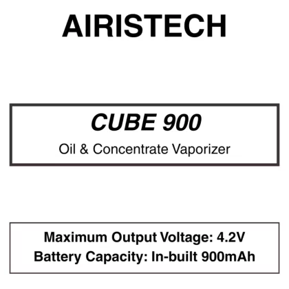 Airistech – Cube 900 – 510 Cartridge Tank Concentrate Vaporiser – 900mAh – Dual Charging Port