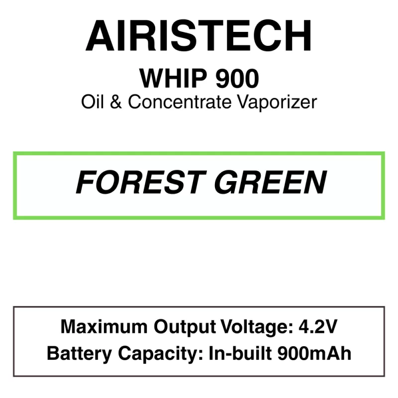Airistech – Whip 900 – 510 Cartridge Tank Concentrate Vaporiser – 900mAh – Dual Charging Port - Image 2