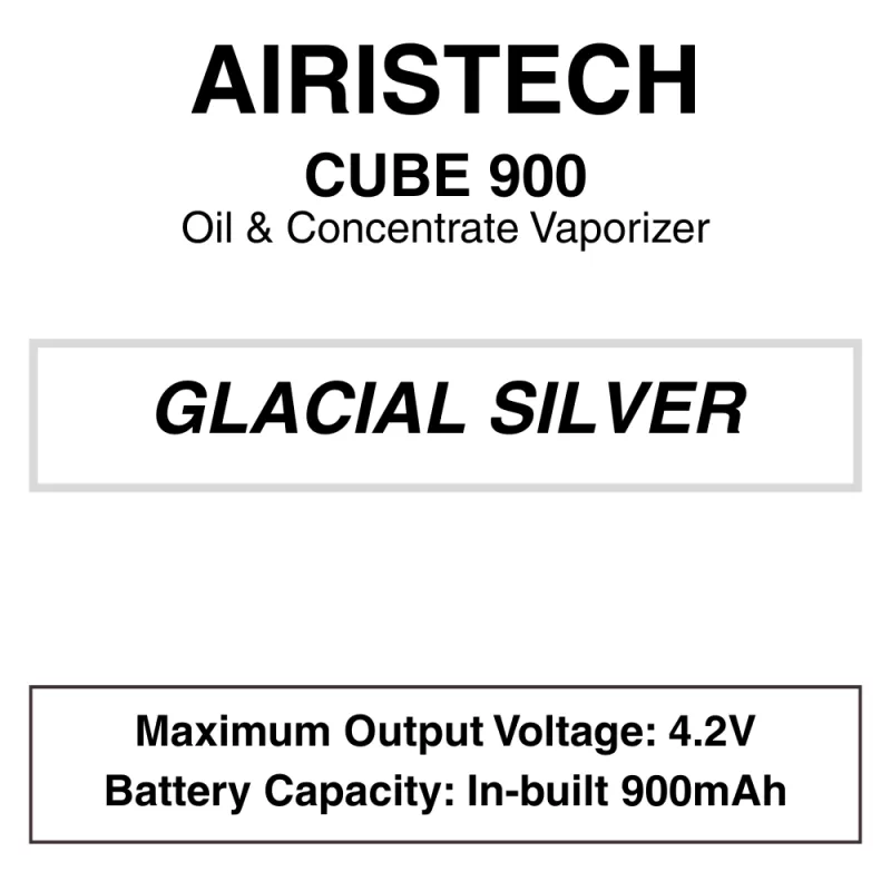 Airistech – Cube 900 – 510 Cartridge Tank Concentrate Vaporiser – 900mAh – Dual Charging Port - Image 3