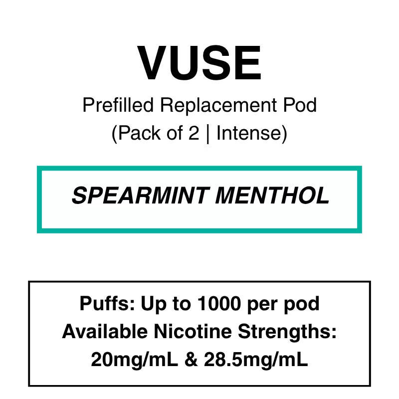 Vuse – eliquids – Intense Spearmint Menthol – 20/28.5mg/ml Nicotine