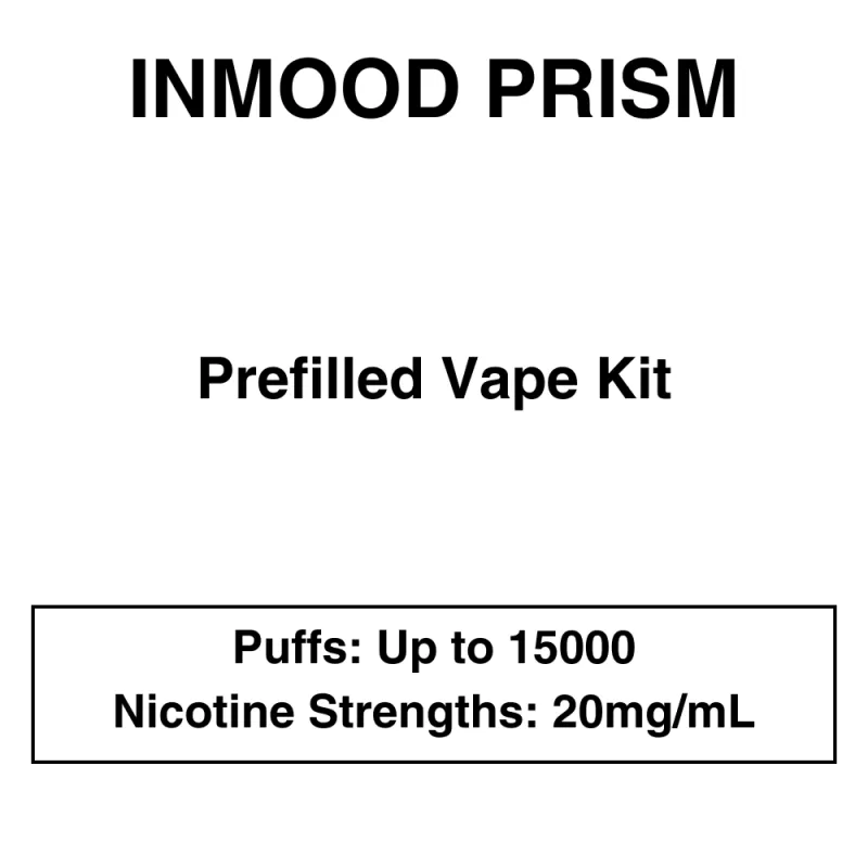 Inmood – Prism – Closed Pod Vape Kit with reusable battery – 15000 Puffs