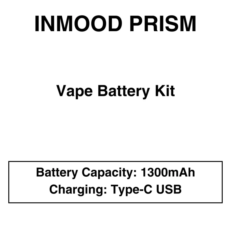 Inmood – Prism – Battery Kit (Pods Not Included) – 1300mAh – Child Lock Function