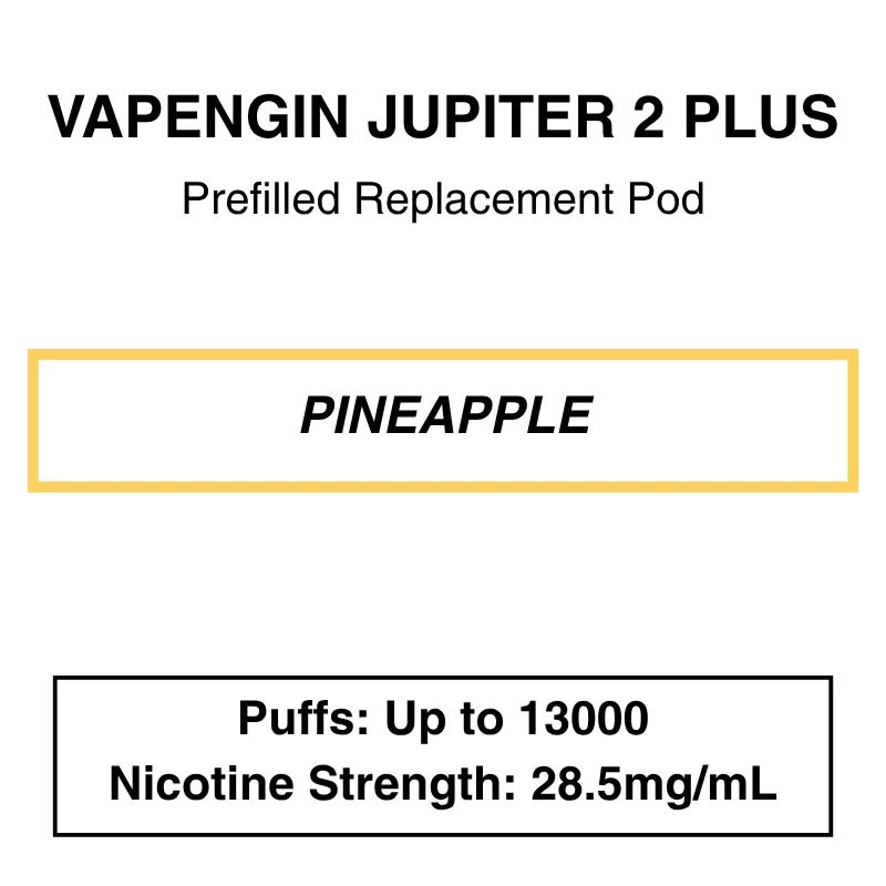 Vapengin – Jupiter 2 Plus – Replacement Pod – 13000 Puffs – 28.5mg/ml Nicotine - Image 2
