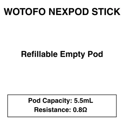 Wotofo – Nexpod – Refiilable Pod – 5.5ml Liquid Capacity