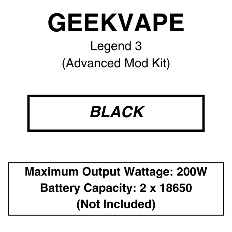 Geekvape – Legend 3 200W 5.5ml – Mod Starter Kit - Image 2