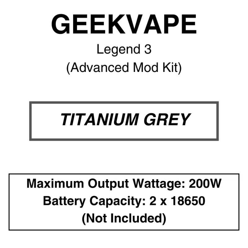 Geekvape – Legend 3 200W 5.5ml – Mod Starter Kit - Image 3