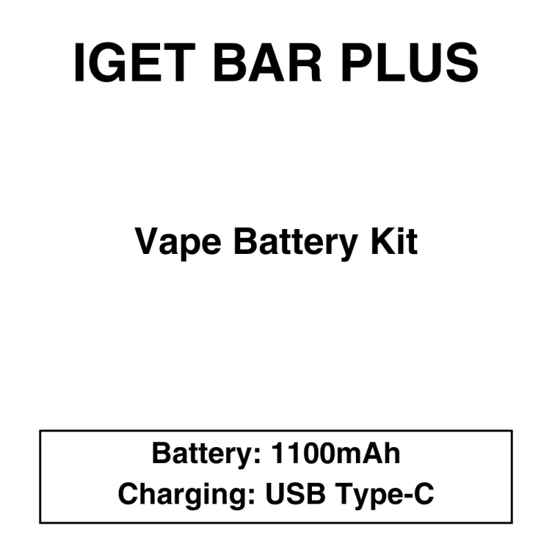 Iget Bar Plus – Battery Kit – Child Lock Function & Auto Cut Off