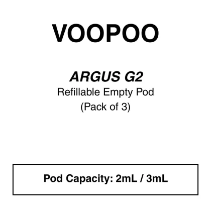 Voopoo – Argus G2 Replacement Top Fill Pods – Pack of 3