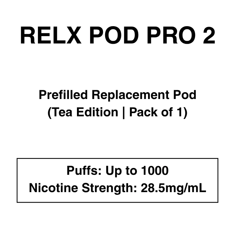 RELX – Pod Pro 2 – Essential/ Infinity Pods – Tea Selection -28.5mg/ml