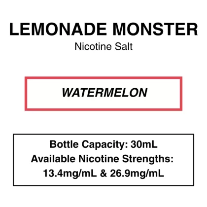 Watermelon (Lemonade Monster) – Nic Salt – 30ml