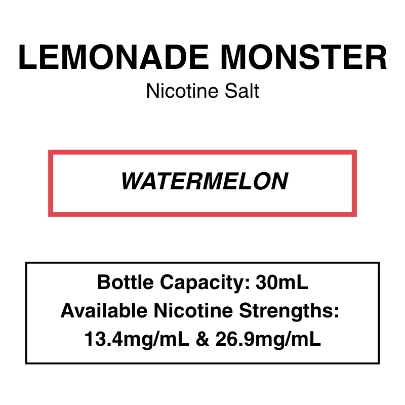 Watermelon (Lemonade Monster) – Nic Salt – 30ml