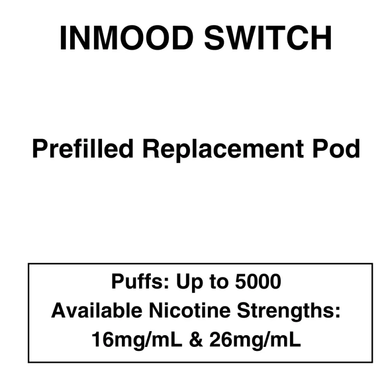 Inmood Switch – Prefilled Replacement Pod – Up to 5000 Puffs – 1 Pod