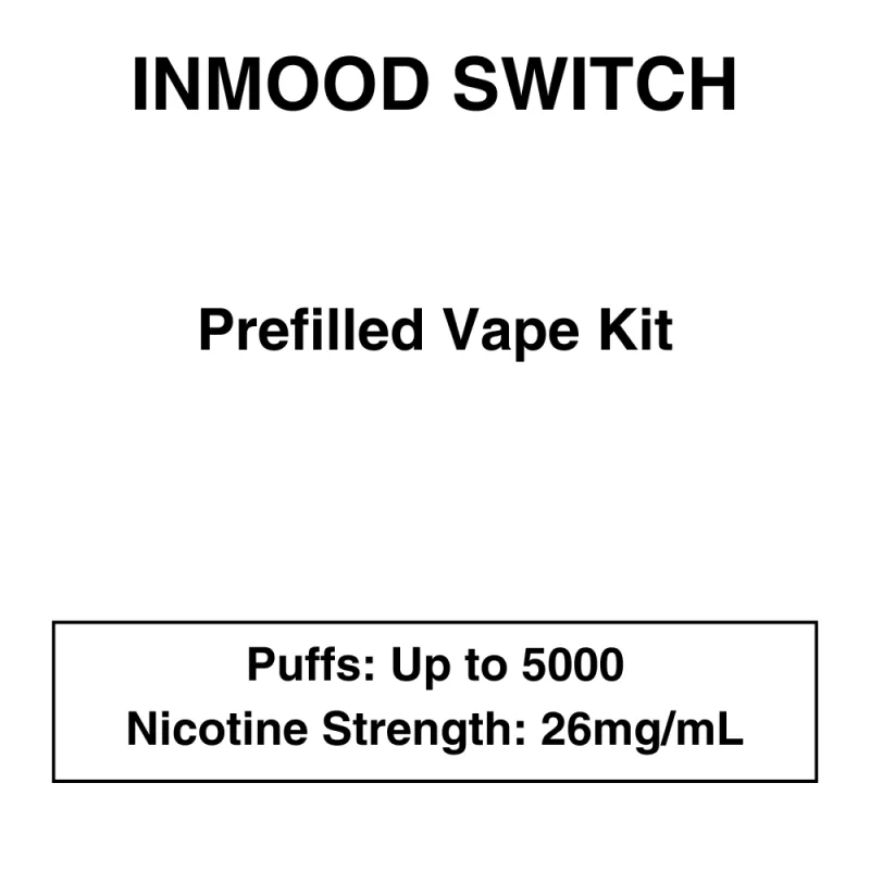 Inmood Switch Pod Vape Kit with reusable battery – 5000 Puffs – with changeable pod option|Child Lock|Removable Battery