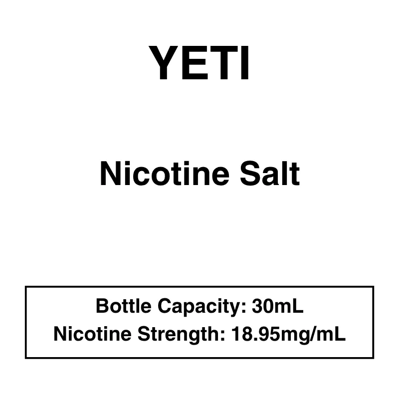 Yeti – Nic Salt 30ml – 18.95mg Nicotine (35mg Nicotine Salt)