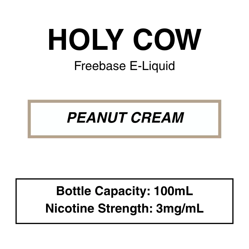 Holy Cow Freebase E-liquid – 100ml – 3mg – 6 Flavors - Image 2