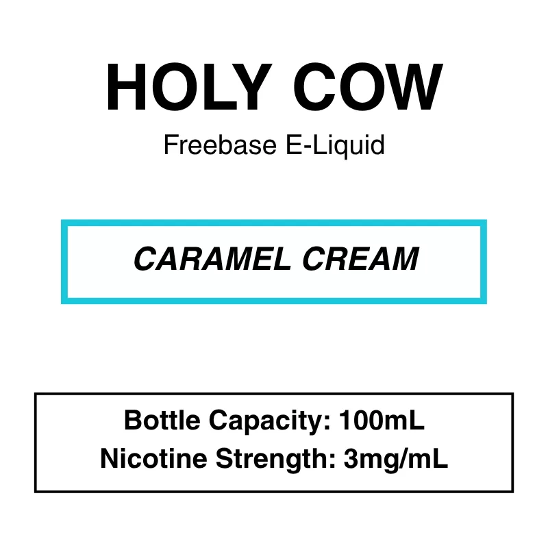 Holy Cow Freebase E-liquid – 100ml – 3mg – 6 Flavors - Image 3