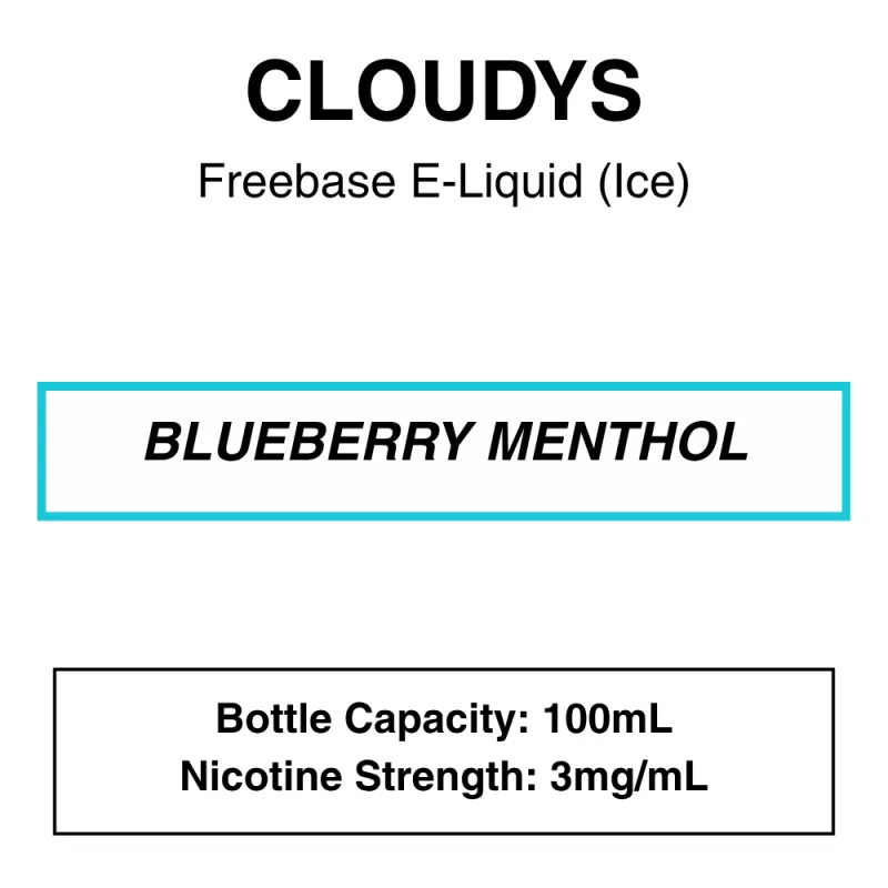 Blueberry Menthol (Heisenberg Slush) – Cloudys Premium E- Liquid Freebase – 100mL