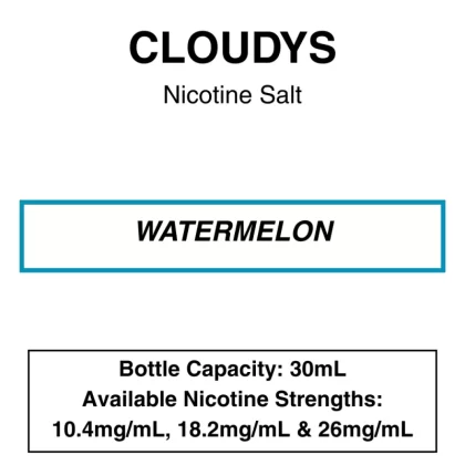 Watermelon – Cloudys Premium E- Liquid Nic Salt 30 ml