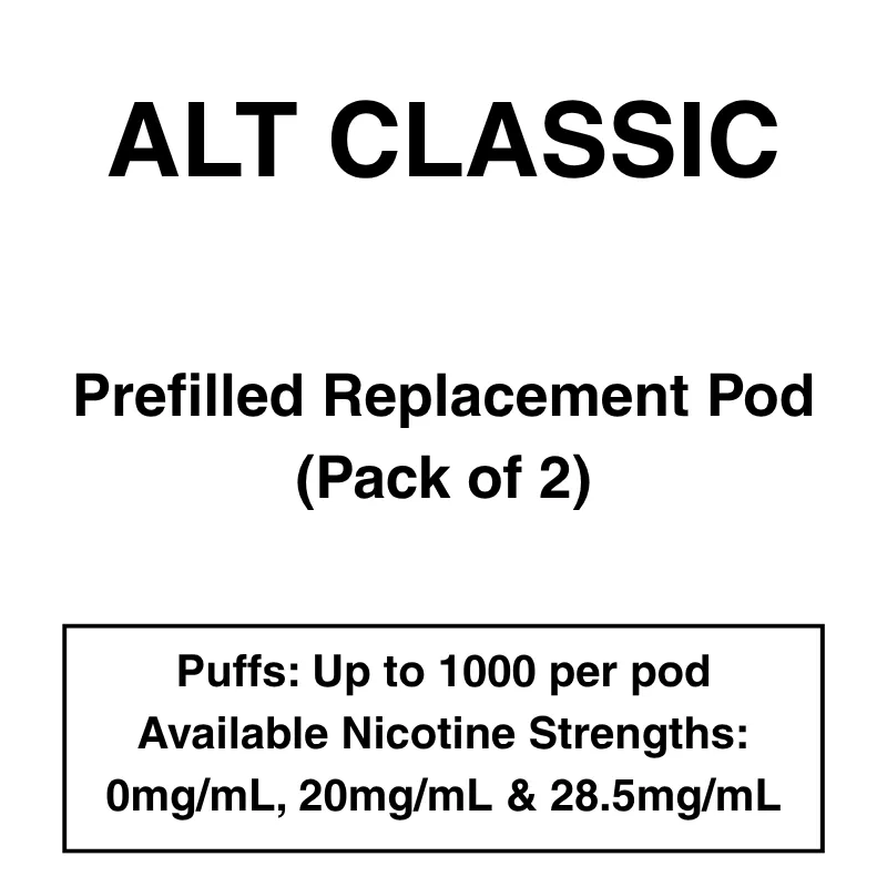 alt. Classic – Prefilled Replacement Pods – Pack of 2