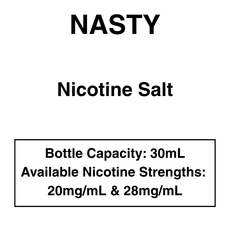 Nasty Original NicSalt – 20mg/ml Nicotine – 8 Flavours