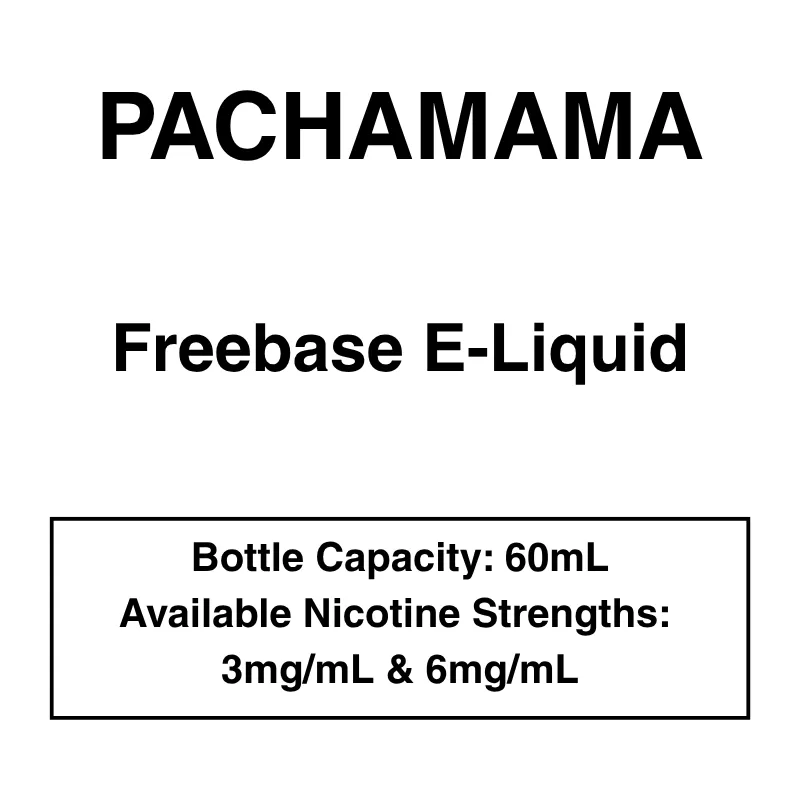 PACHAMAMA 60ml E-liquid – 3mg – 8 Flavours