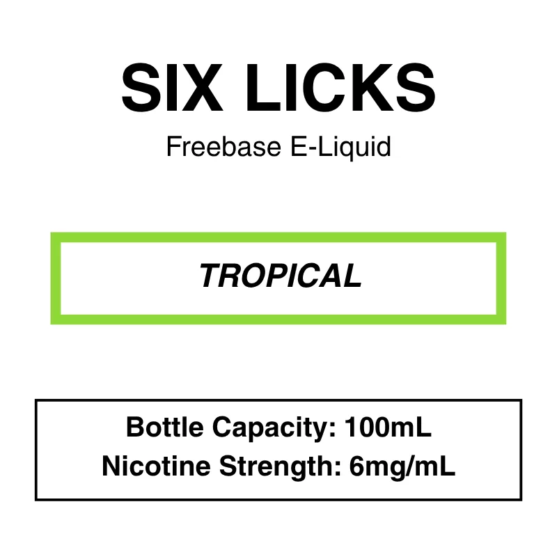 Six Licks E-Liquid 100ml – 0/3/6mg - Image 3