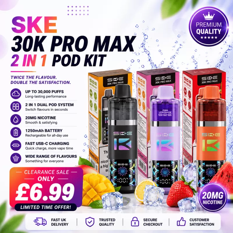 SKE 30K Pro Max 2 in 1 – 30K Puff Pod Kit – 20mg