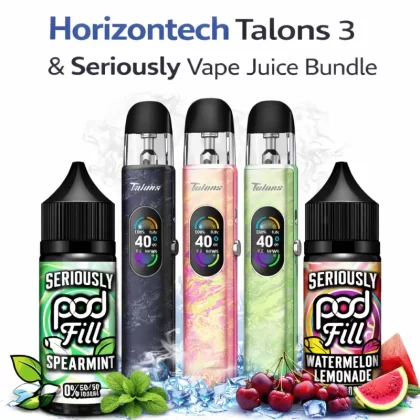 8 x Seriously 100ml E-Liquids 70VG by Doozy & Horizontech Talons 3 Bundle