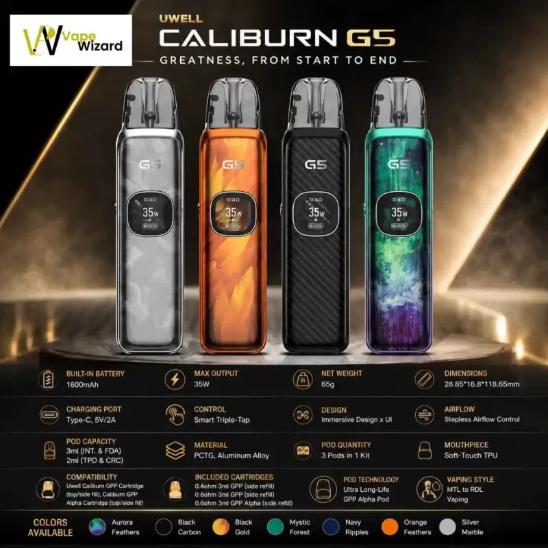 Uwell Caliburn G5 Pod Kit 1600mAh 35W IN DUBAI