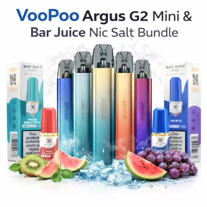 20x Bar Juice Nic Salts & VooPoo Argus G2 Mini Pod Bundle