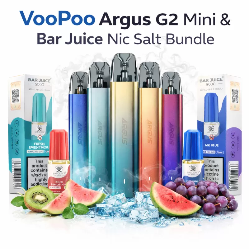 20x Bar Juice Nic Salts & VooPoo Argus G2 Mini Pod Bundle