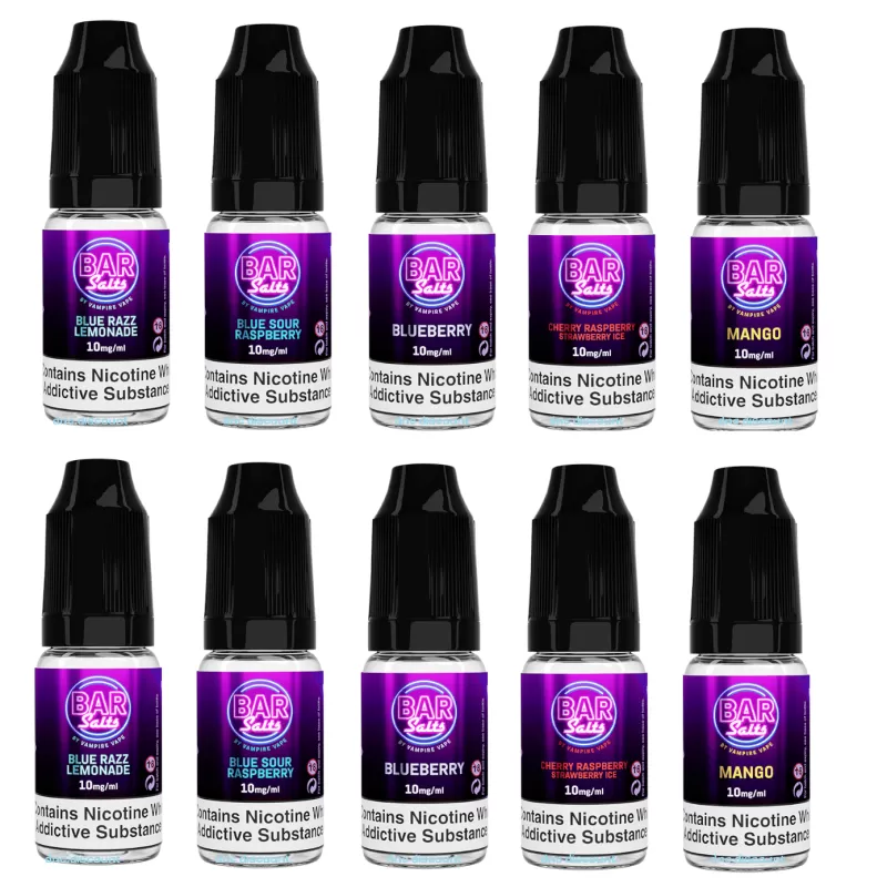 50x Bar Salts By Vampire Vape Nic Salts – Wholesale & Bulk Prices – 10ml – TPD