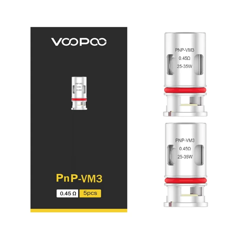 VooPoo PnP VM3 Coils – 0.45 ohm Mesh Replacement Coils - VooPoo / 0.45 Ohm / 5 Coils