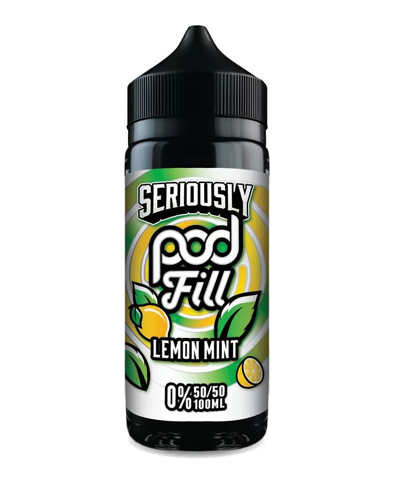 Lemon Mint Pod Fill E Liquid 100ml – 50VG