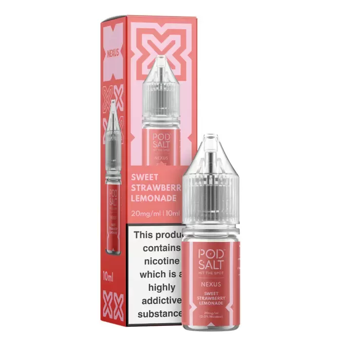 Sweet Strawberry Lemonade – Pod Salt Nicotine Salt E Liquid – 10ml – TPD