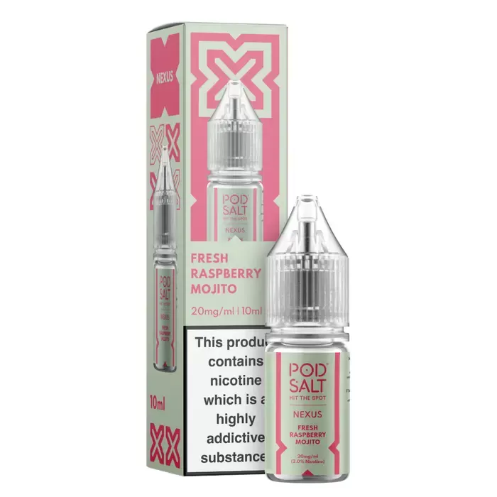 Fresh Raspberry Mojito – Pod Salt Nicotine Salt E Liquid – 10ml – TPD