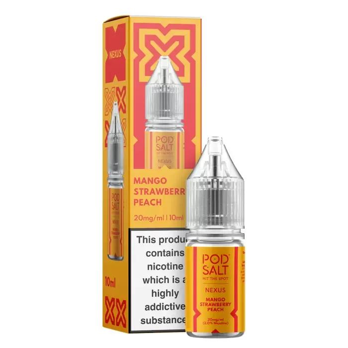 Mango Strawberry Peach – Pod Salt Nicotine Salt E Liquid – 10ml – TPD