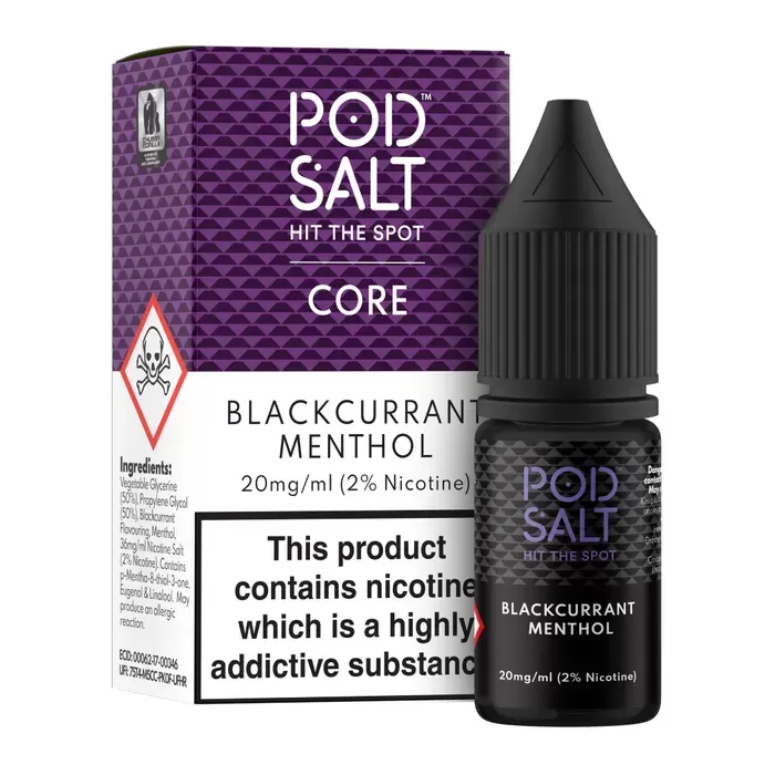 Blackcurrant Menthol – Pod Salt Nicotine Salt E Liquid – 10ml – TPD