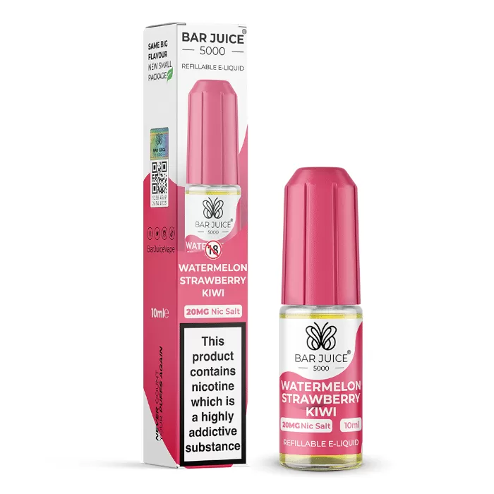 Watermelon Strawberry Kiwi Bar Juice 5000 Nic Salts e Liquid 10ml – TPD