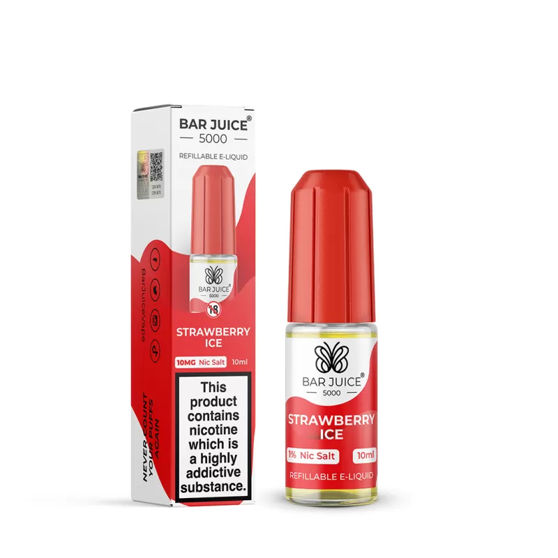 Strawberry ice Bar Juice 5000 Nic Salts e Liquid 10ml – TPD