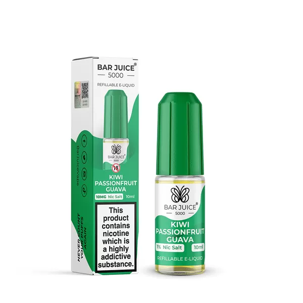 Kiwi Passion fruit Guava Bar Juice 5000 Nic Salts e Liquid 10ml – TPD