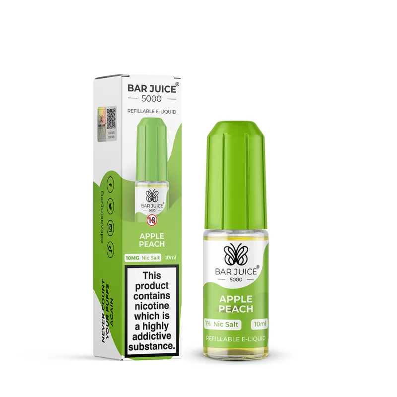 Apple Peach Bar Juice 5000 Nic Salts e Liquid 10ml – TPD