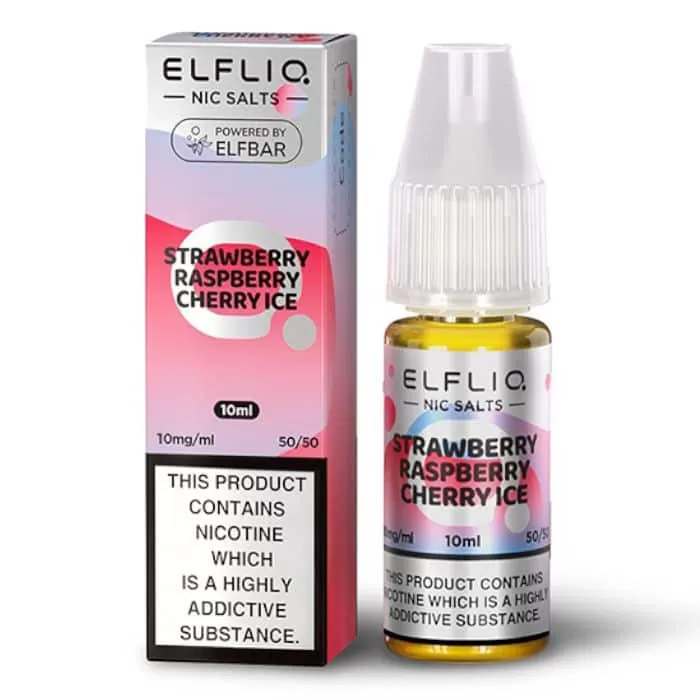 Strawberry Raspberry Cherry Ice ELFLIQ Nic Salts e Liquid 10ml – TPD
