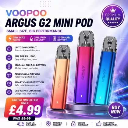 VooPoo Argus G2 Mini Pod 30W – 2 ml – 1200 mAh