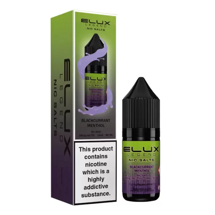 Blackcurrant Menthol Elux Nic Salts e Liquid 10ml – TPD