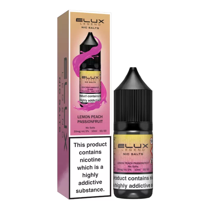 Lemon Peach Passion Elux Nic Salts e Liquid 10ml – TPD