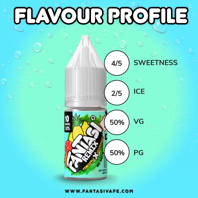 Pineapple and Grapefruit (Remix) Fantasi Nic Salt E-Liquid 50/50VG – 10ml – TPD